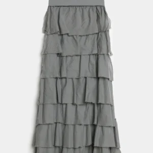 Falda volantes gris