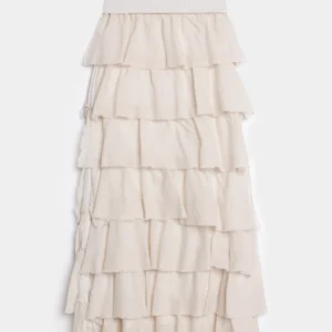Falda volantes beige